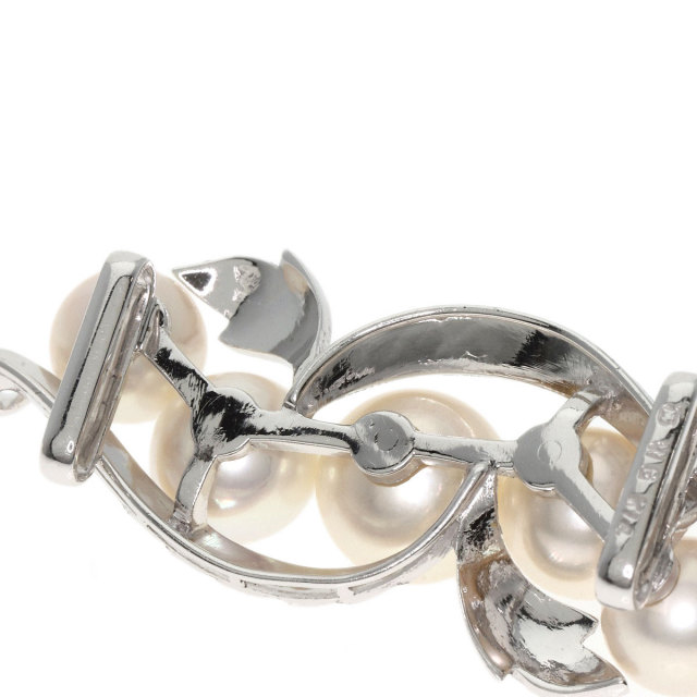 MIKIMOTO ミキモト パール 真珠 帯留め K14ホワイトゴールド
