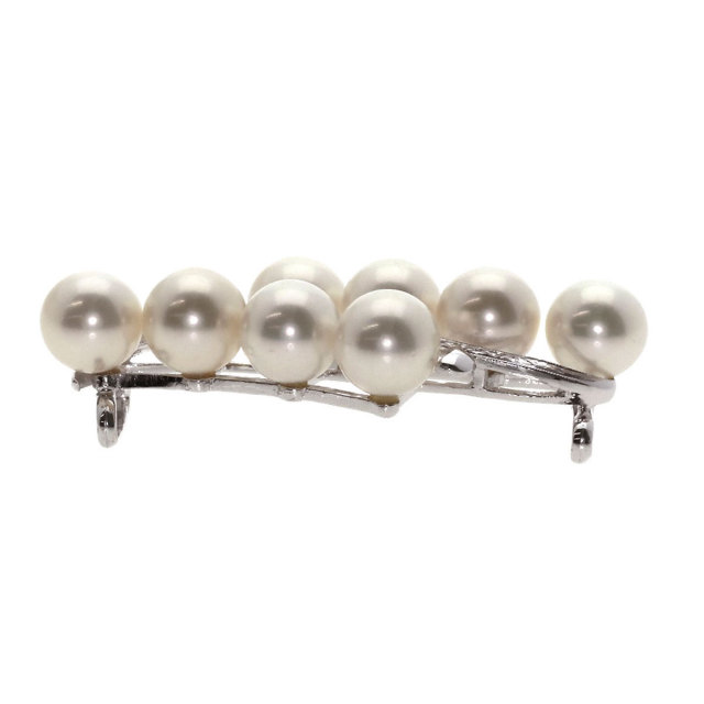 【希少】Ｋ15　帯締め　パール　アンティーク MIKIMOTO ミキモト パール 真珠 帯留め K14ホワイトゴールド