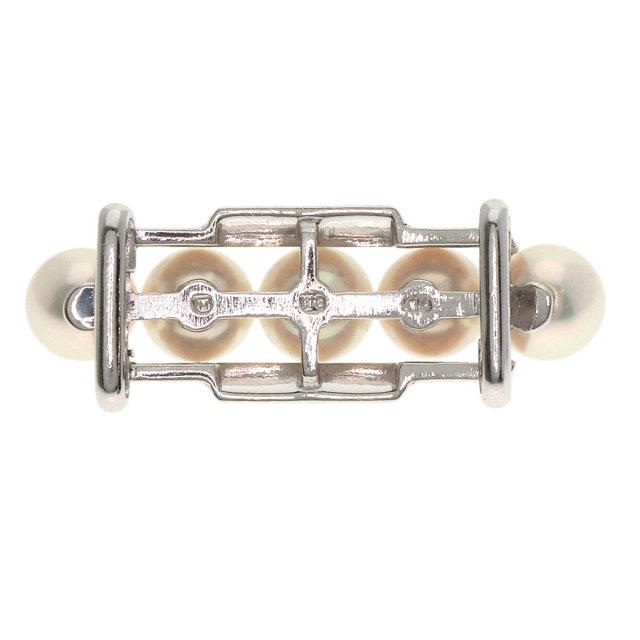 MIKIMOTO ミキモト パール 真珠 帯留め K14ホワイトゴールド