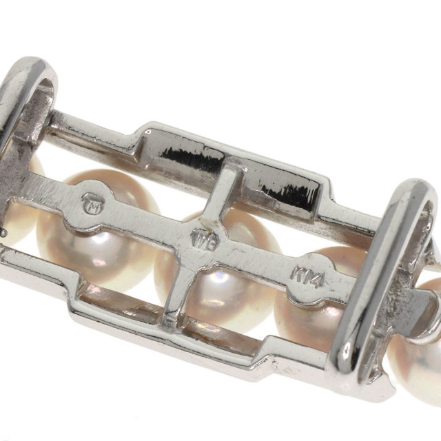 MIKIMOTO ミキモト パール 真珠 帯留め K14ホワイトゴールド