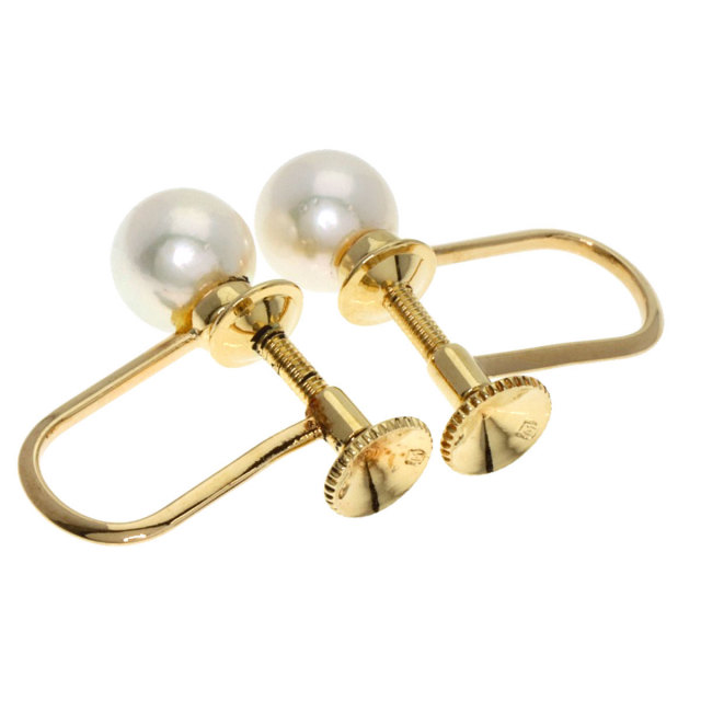 MIKIMOTO ミキモト パール 真珠 イヤリング K18イエローゴールド 