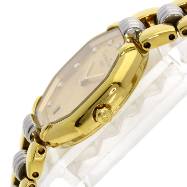 ディオール DIOR オクタゴン 11Pダイヤ デイト メンズ 腕時計 F563 