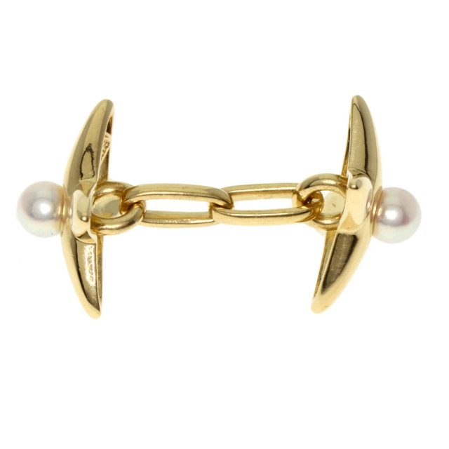 MIKIMOTO ミキモト アコヤパール 真珠 カフス K18イエローゴールド