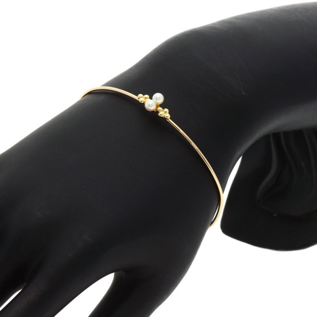 MIKIMOTO ミキモト ベビーパール 真珠 バングル ブレスレット K18  