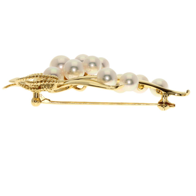 MIKIMOTO ミキモト アコヤパール 真珠 ブーケ ブローチ K18イエロー