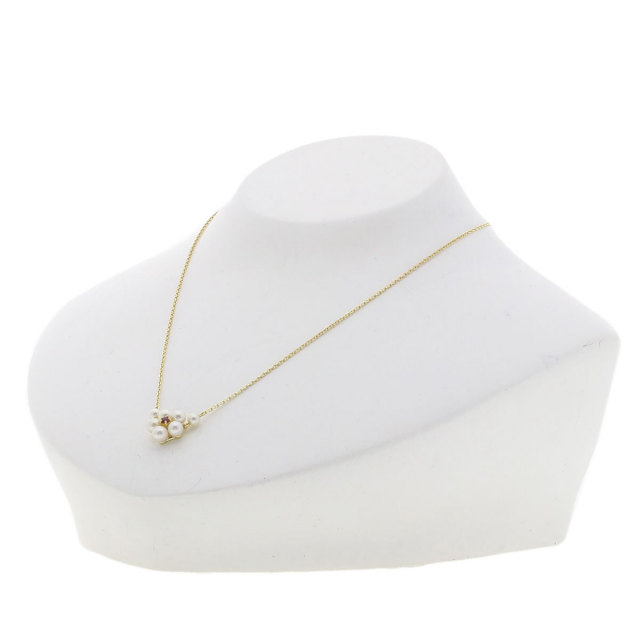 MIKIMOTO ミキモト ルビー アコヤパール 真珠 ネックレス K18