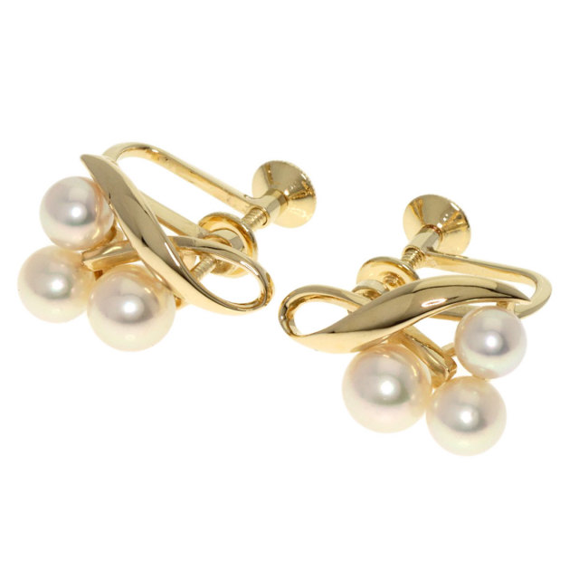 MIKIMOTO ミキモト パール 真珠 イヤリング K14イエローゴールド 