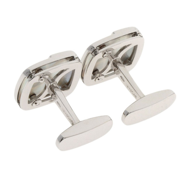 BVLGARI ブルガリ シェル カフス K18ホワイトゴールド メンズ [中古