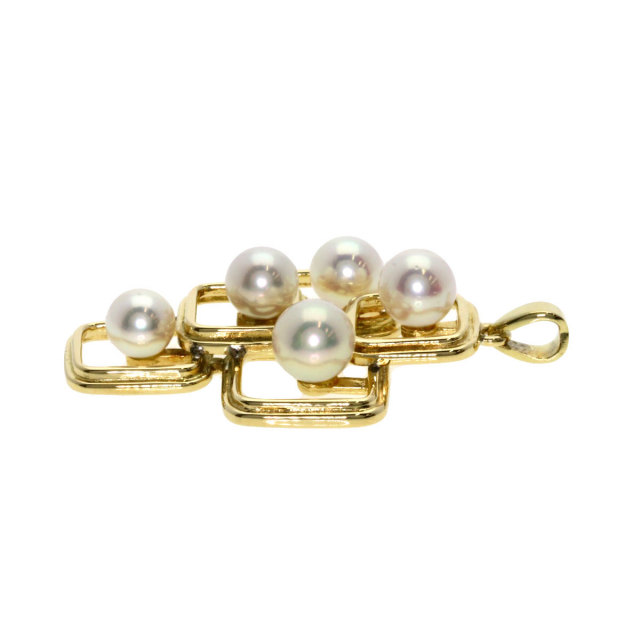 MIKIMOTO ミキモト アコヤパール 真珠 ペンダントトップ K14イエロー 