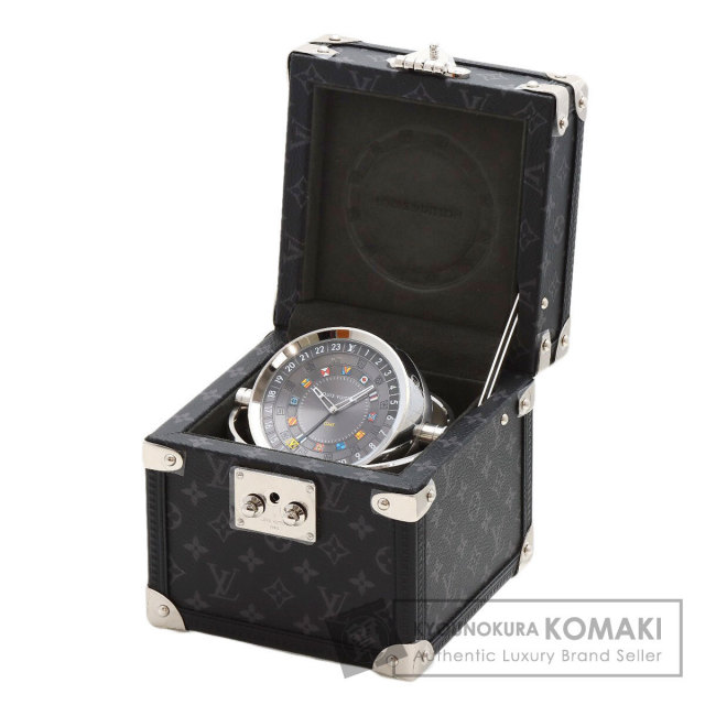ルイヴィトン 置時計 タンブール デュアルタイム  テーブルクロック トランク