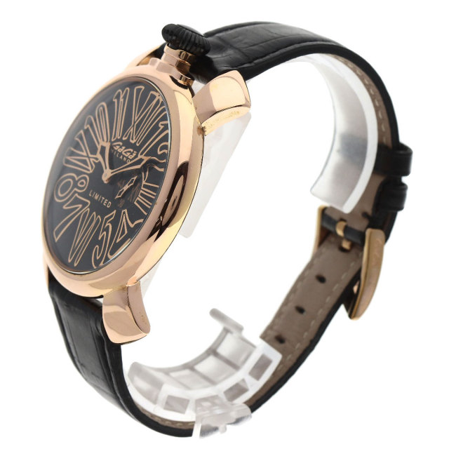 Gaga Milano ガガ・ミラノ 5087 マヌアーレ46 1000本限定 腕時計 GP/革  