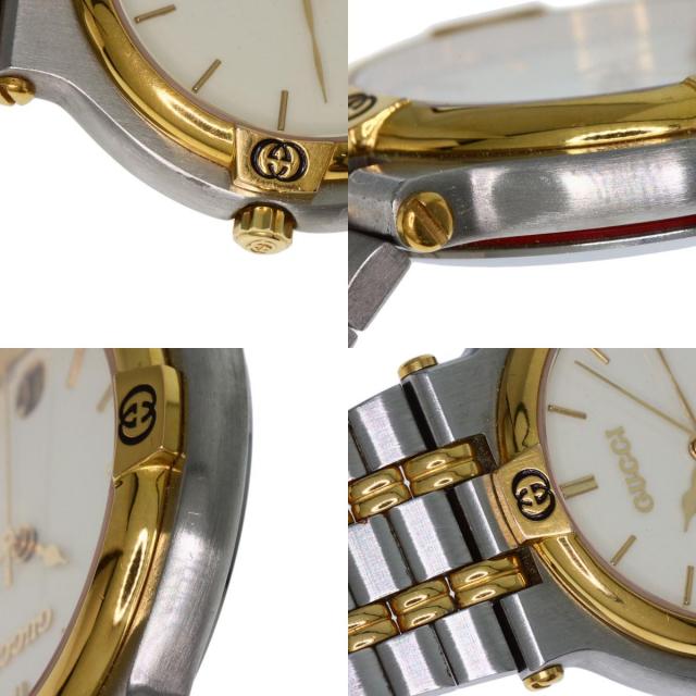 GUCCI QZ 9000M デイト ラウンド ヴィンテージ アイボリー文字盤