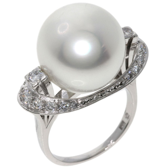 MIKIMOTO ミキモト パール 真珠 ダイヤモンド リング・指輪 プラチナ 