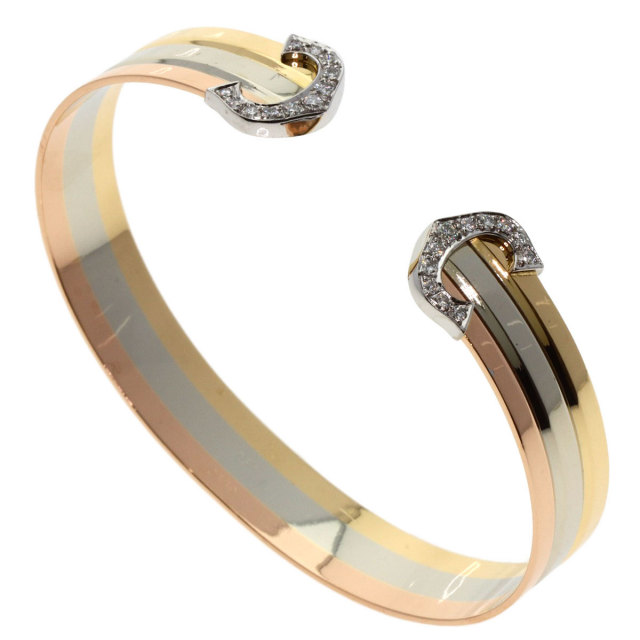CARTIER カルティエ 2C ダイヤモンド バングル ブレスレット K18  
