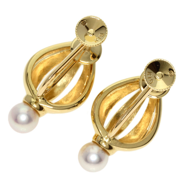 MIKIMOTO ミキモト パール 真珠 イヤリング K18イエローゴールド 