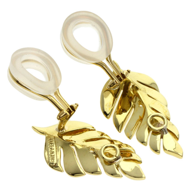 TIFFANY&Co. ティファニー リーフ イヤリング K18イエローゴールド  