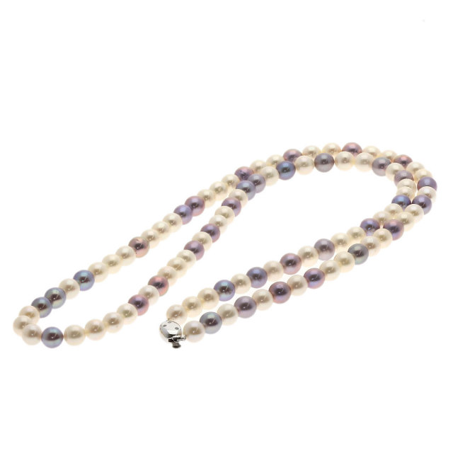 TASAKI タサキ 7連 ワイヤーパールネックレス マルチカラー シルバー TASAKI タサキ 7連 ワイヤーパールネックレス マルチカラー