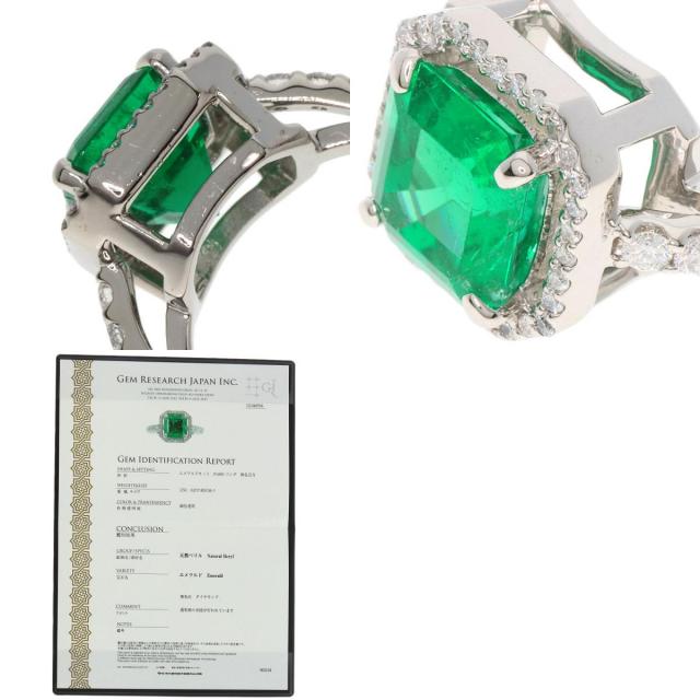2.5ct エメラルド ダイヤモンド リング・指輪 プラチナPT900 7.5g 
