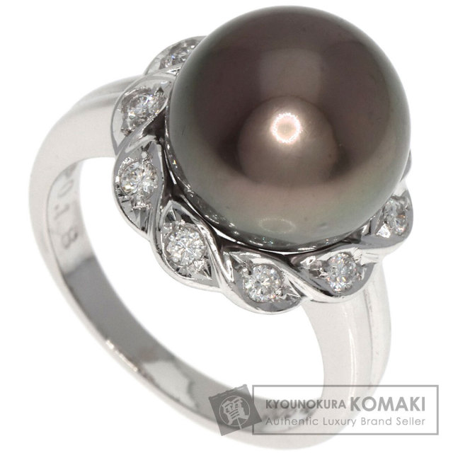 パール 真珠 ダイヤモンド リング・指輪 プラチナPT900 8.1g レディース 
