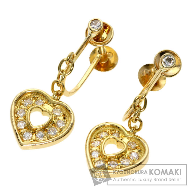0.23ct ハート ダイヤモンド イヤリング K18イエローゴールド