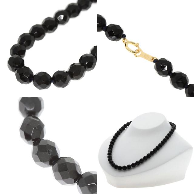 クリスタルガラス オパールガラス オニキス ネックレス4本セット  