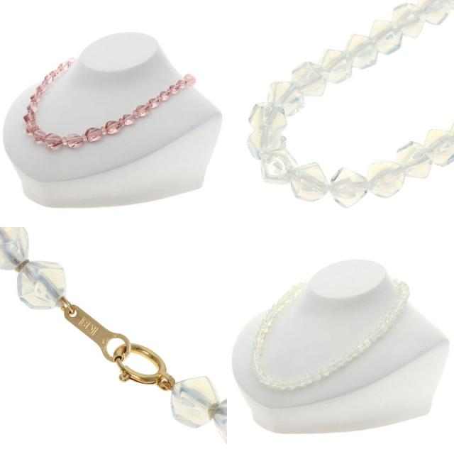 クリスタルガラス オパールガラス オニキス ネックレス4本セット  