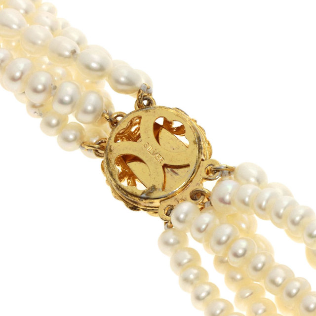 淡水パール　ネックレス　6連　まとめ売り 淡水パール 真珠 6連 ネックレス シルバー/K18YG 131.7g レディース