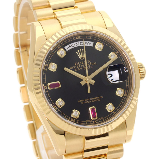 ROLEX ロレックス 118238A デイデイト 8P ダイヤモンド 2P ルビー 