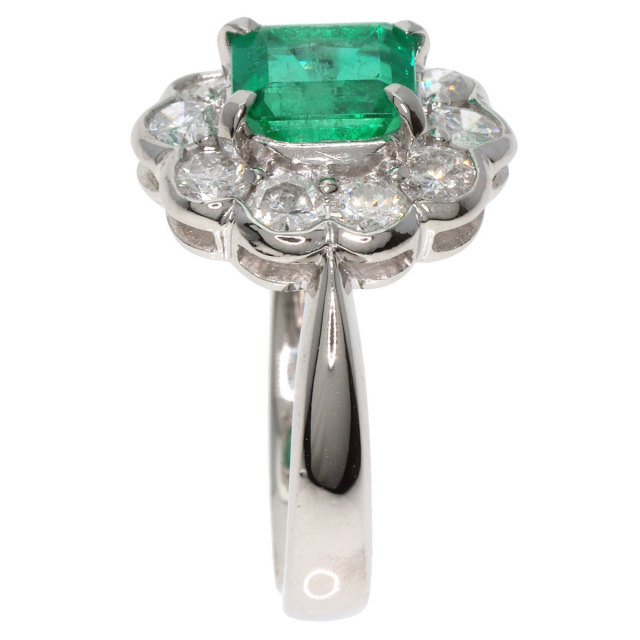 1.41ct エメラルド ダイヤモンド リング・指輪 プラチナPT900 5.9g 