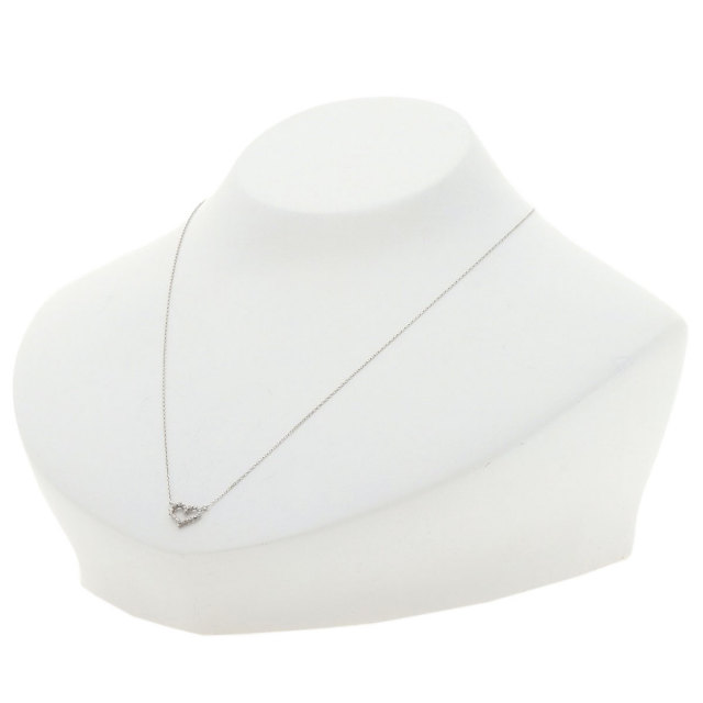 0.1ct ダイヤモンド ハートモチーフ ネックレス K18ホワイトゴールド 