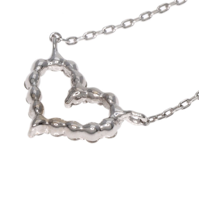 0.1ct ダイヤモンド ハートモチーフ ネックレス K18ホワイトゴールド  