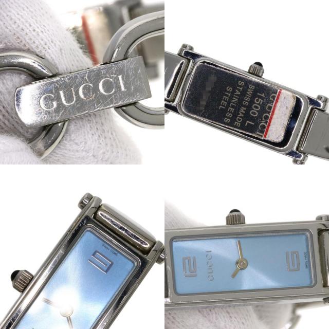 GUCCI グッチ 1500L スクエアフェイス 腕時計 ステンレススチール/SS