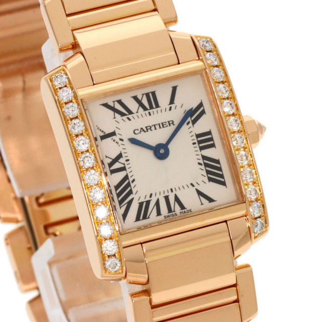 CARTIER カルティエ WE1001R8 タンクフランセーズ SM ダイヤモンド 