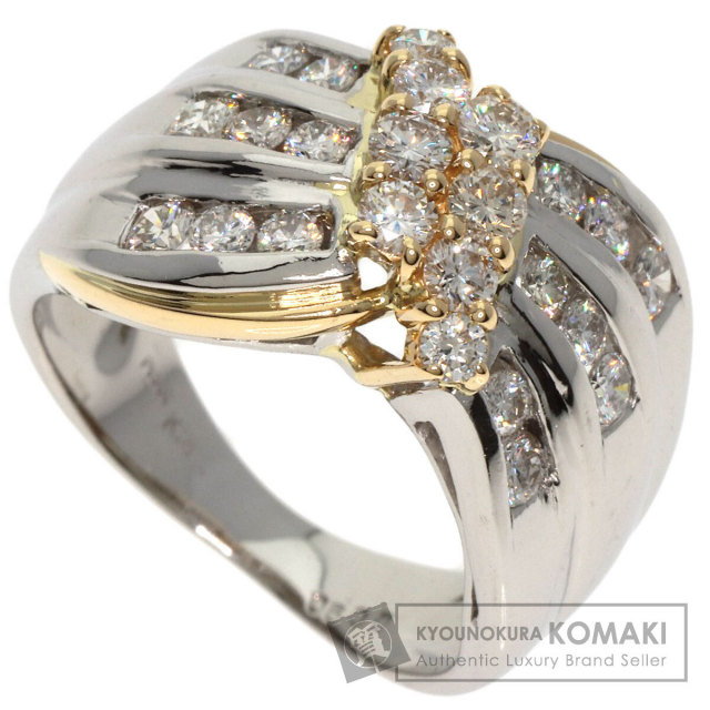 0.9ct ダイヤモンド リング・指輪 プラチナPT900/K18 12.4g レディース