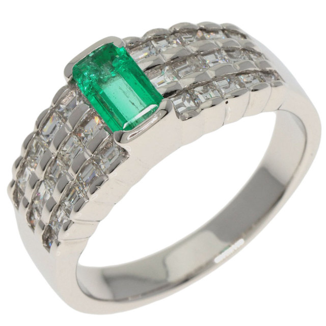 0.74ct エメラルド ダイヤモンド リング・指輪 プラチナPT900 10g 