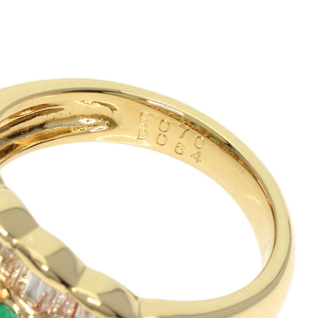 0.7ct エメラルド ダイヤモンド リング・指輪 K18イエローゴールド 6.5 