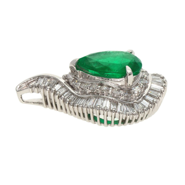 2.53ct エメラルド ダイヤモンド ペンダントトップ プラチナPT900 9.4g 