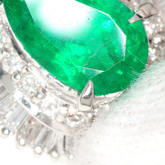 2.53ct エメラルド ダイヤモンド ペンダントトップ プラチナPT900 9.4g 