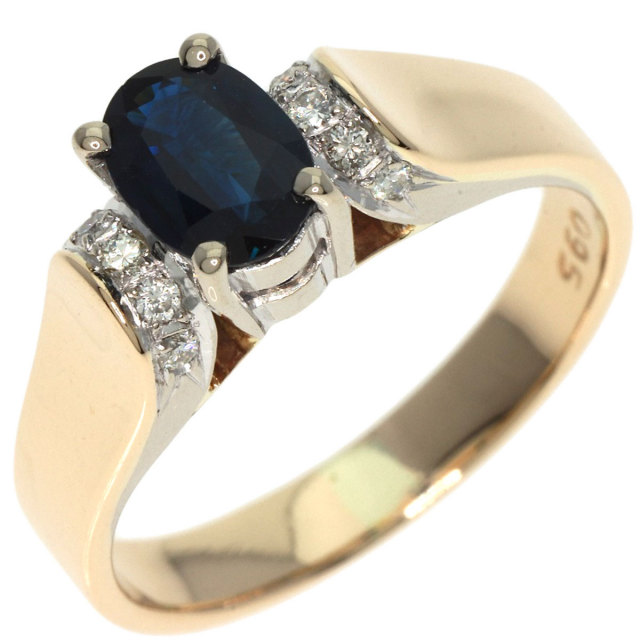 0.95ct サファイア ダイヤモンド リング・指輪 14K 4.5g