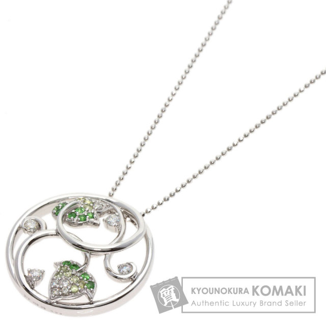 0.23ct ダイヤモンド カラーストーン ネックレス K18ホワイトゴールド  