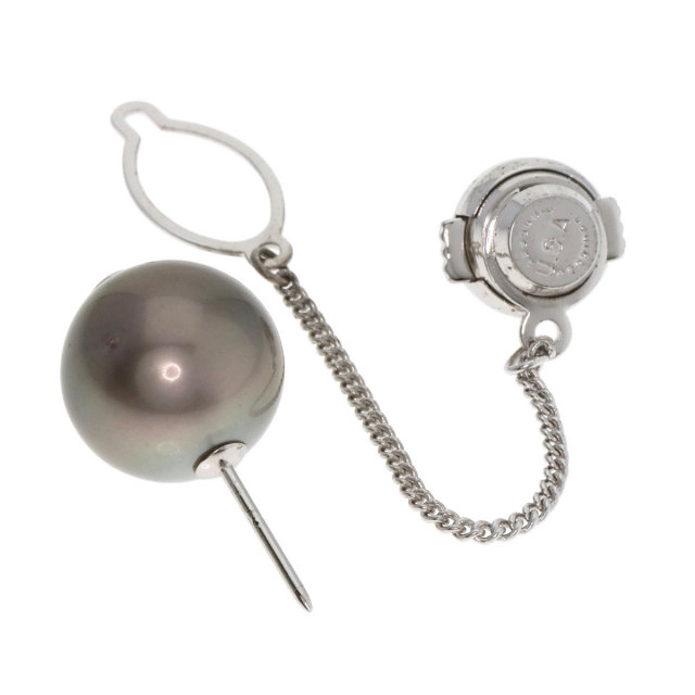 0.12ct タイタック パール 真珠 ダイヤモンド タイピン プラチナPT900 