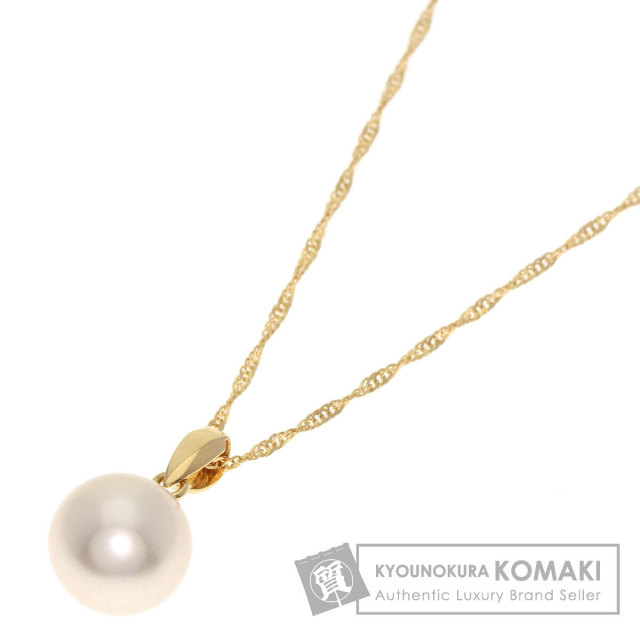 パール/ダイヤモンド K18ネックレス(アコヤ真珠/5mm/リーフ