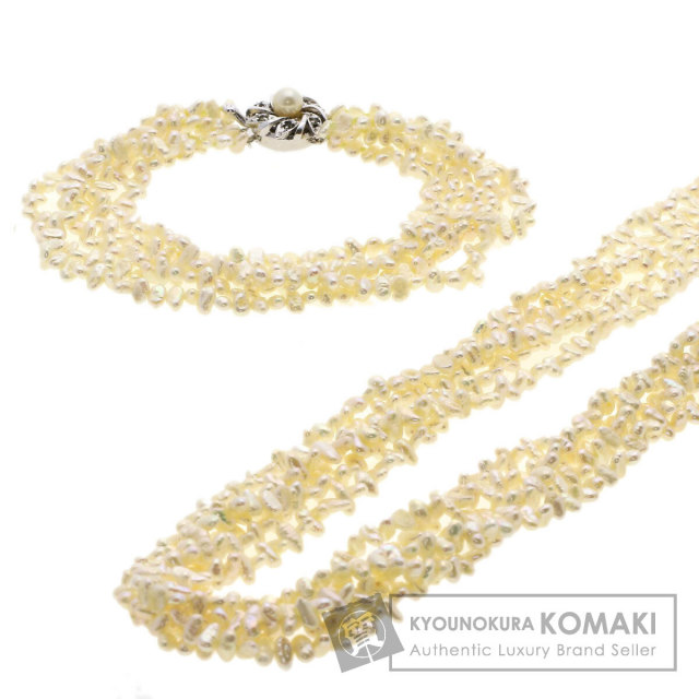 セレクトジュエリー ネックレス 淡水パール 真珠 5連 ブレスレット 2点セット