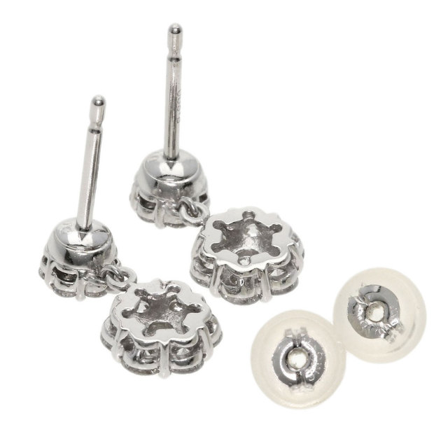 0.47ct フラワーモチーフ ダイヤモンド ピアス プラチナPT900 2.4g 