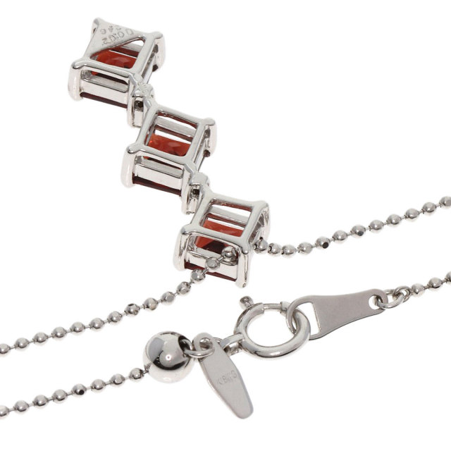 2.46ct ガーネット ダイヤモンド ネックレス K18ホワイトゴールド 5.8g 