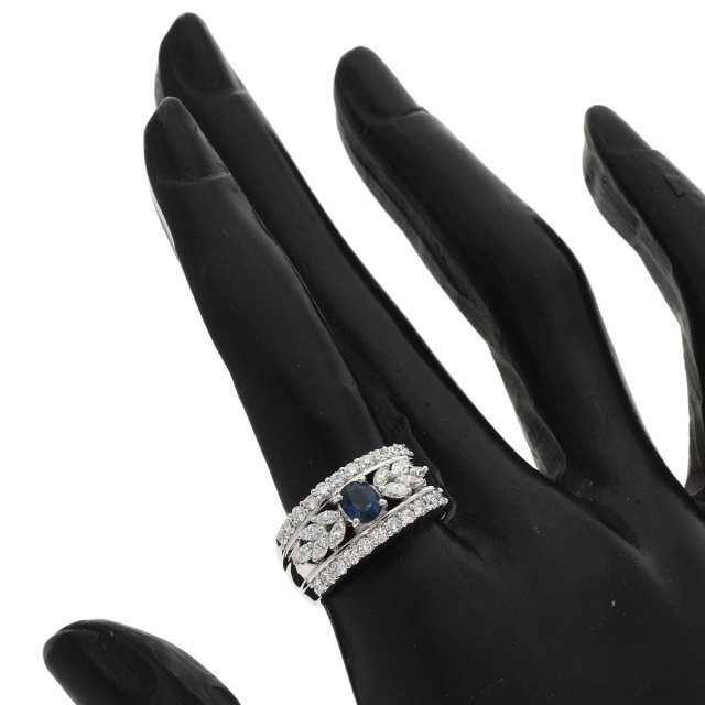 0.57ct サファイア ダイヤモンド リング・指輪 プラチナPT900 9.5g 