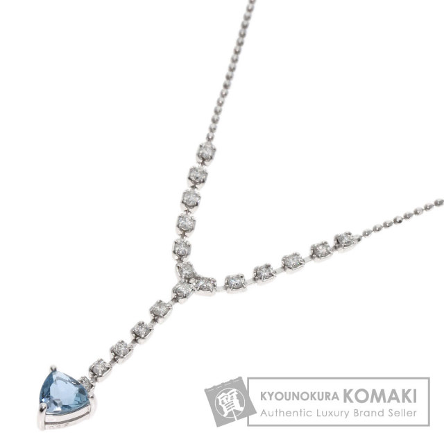 0.35ct アクアマリン ダイヤモンド ネックレス プラチナPT900/PT850  