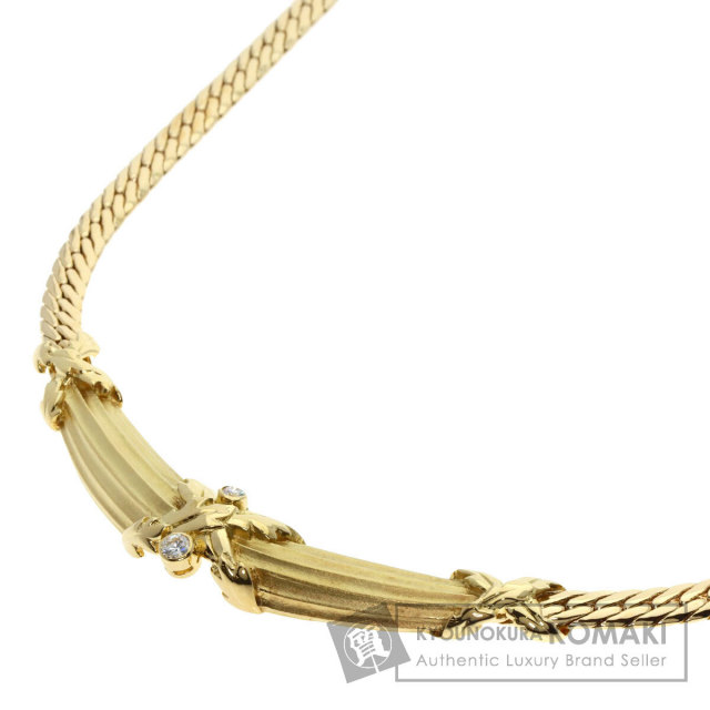 MIKIMOTO ミキモト 2P ダイヤモンド ネックレス K18イエロー