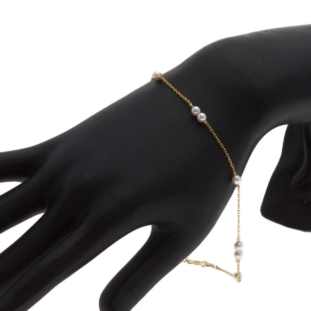 MIKIMOTO ミキモト ステーションパール 真珠 ブレスレット K18