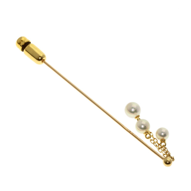 MIKIMOTO ミキモト パール 真珠 ブローチ K18イエローゴールド
